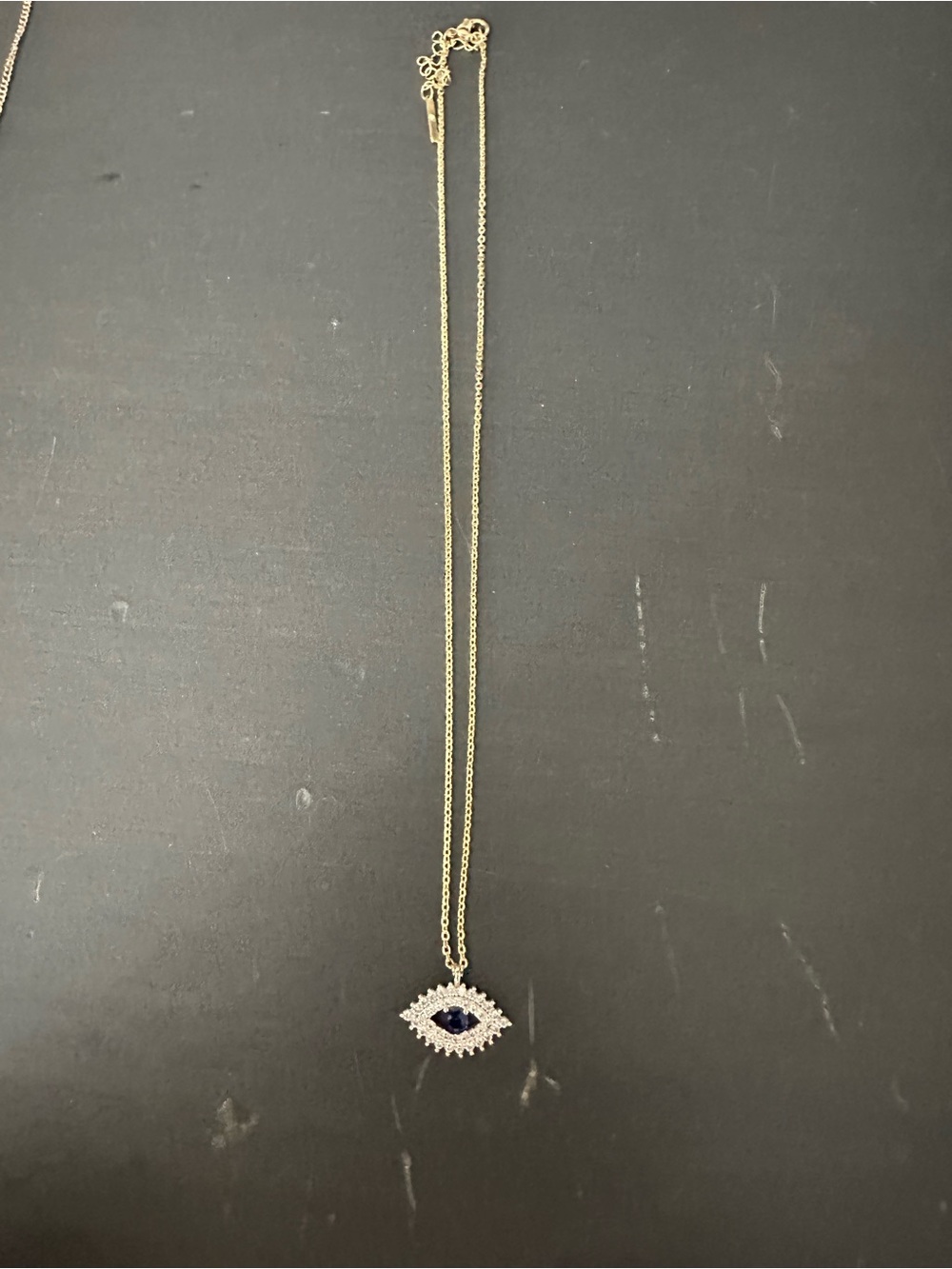 Gold Necklace with Blue Eye Pendant